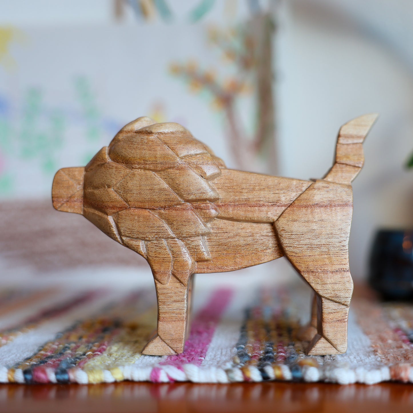 Lion Wood Handicraft Carving