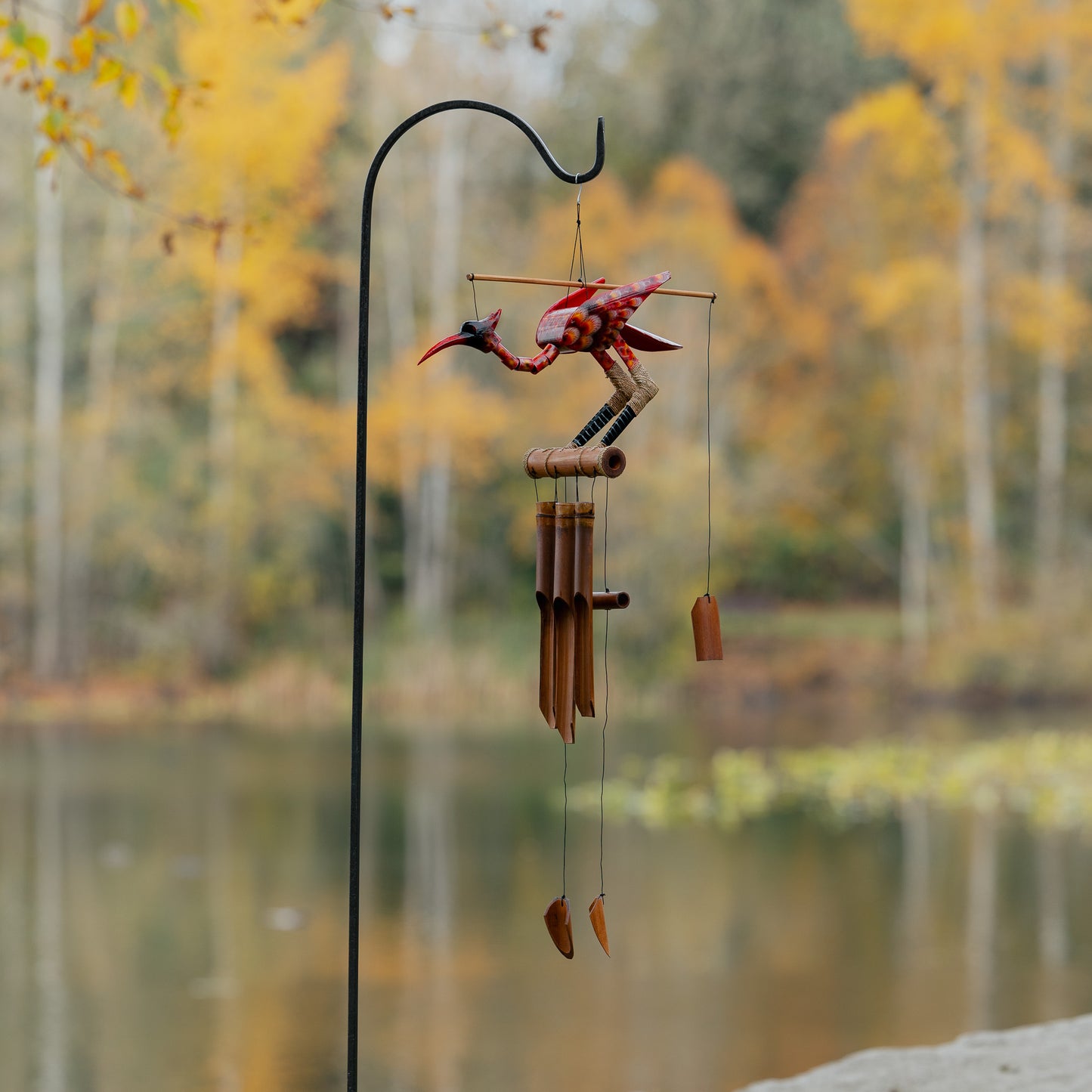 Scarlet Bird Bobbing Head Wind Chime