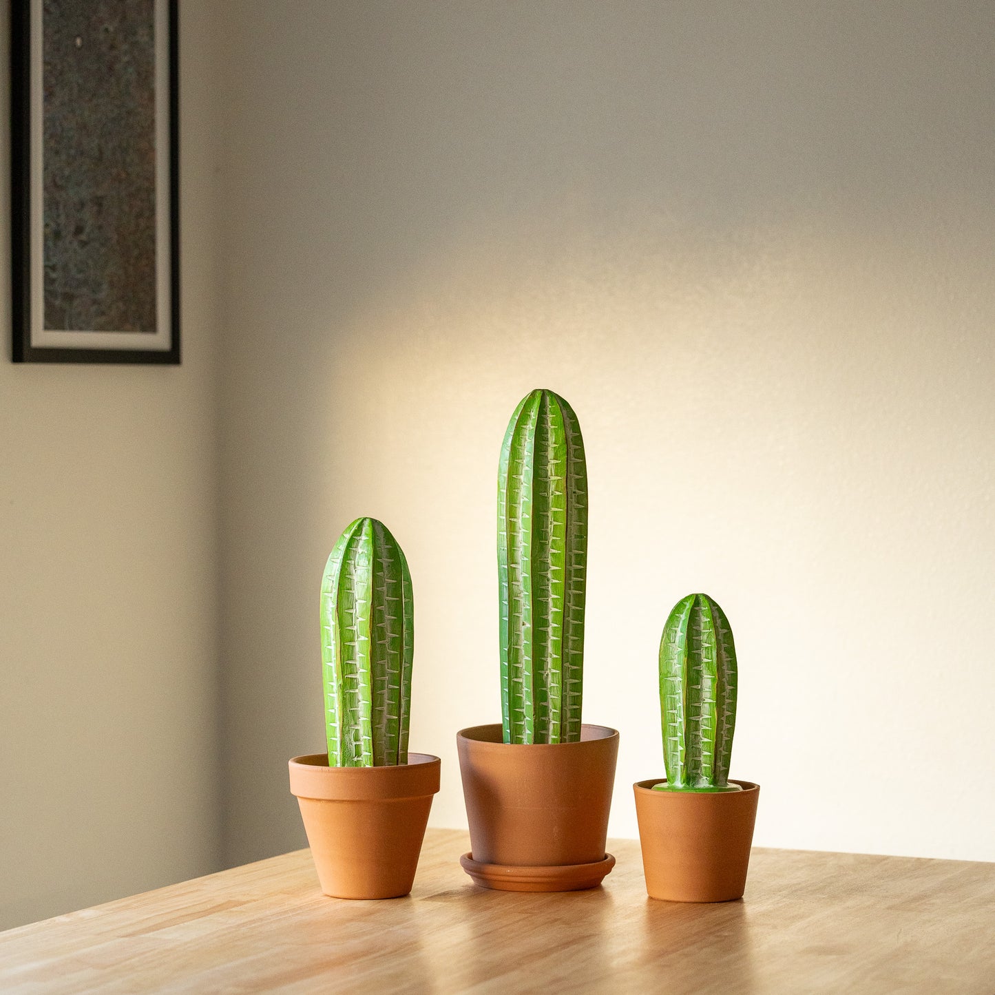 San Pedro Cactus Set - 3pc Wooden Set
