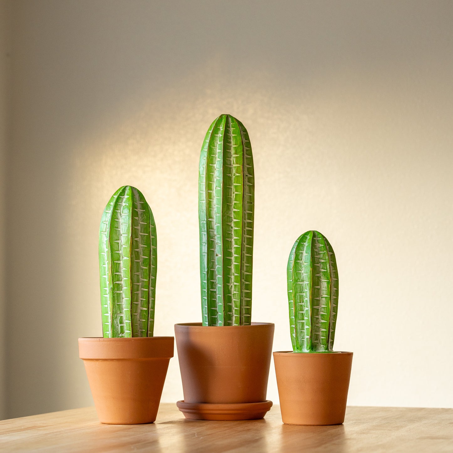 San Pedro Cactus Set - 3pc Wooden Set