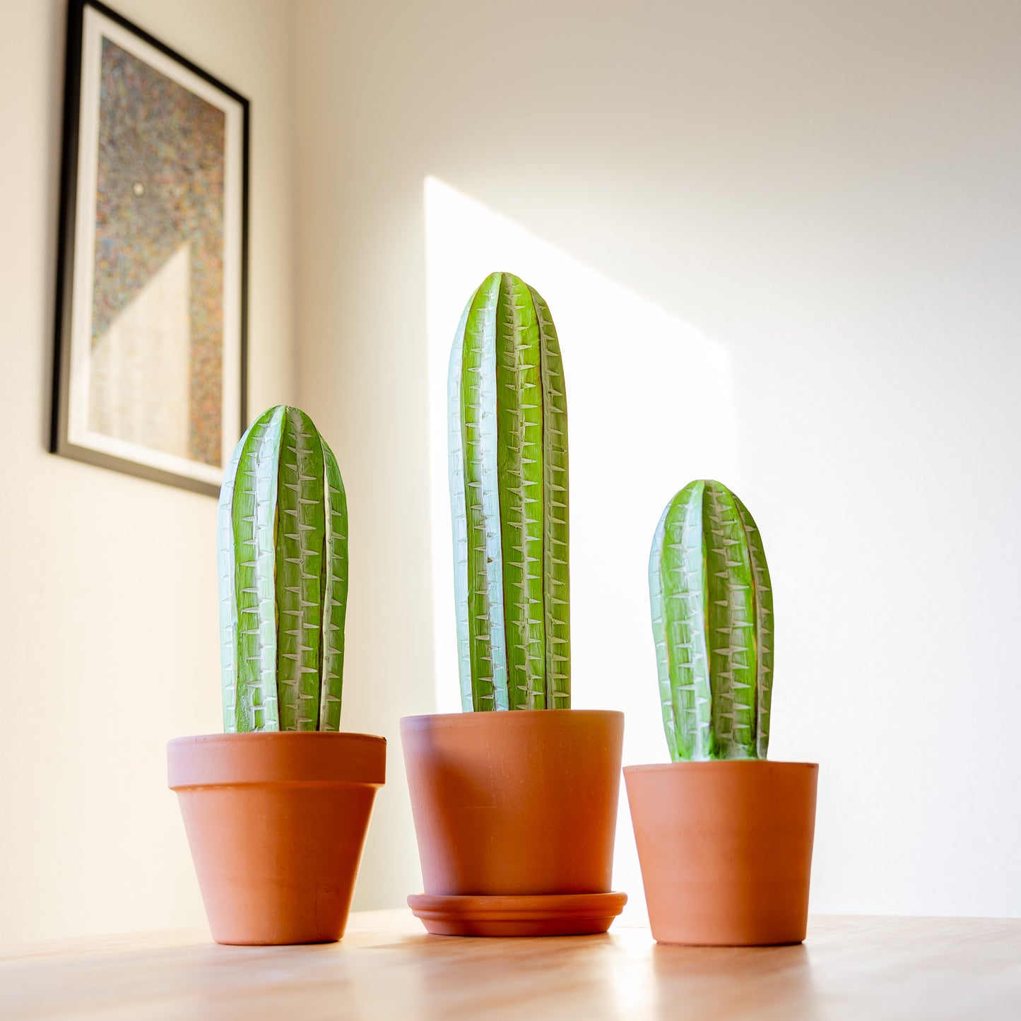 San Pedro Cactus Set - 3pc Wooden Set