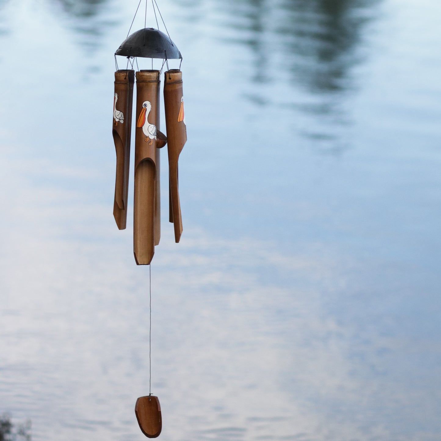 Pelican Print Bamboo Wind Chime