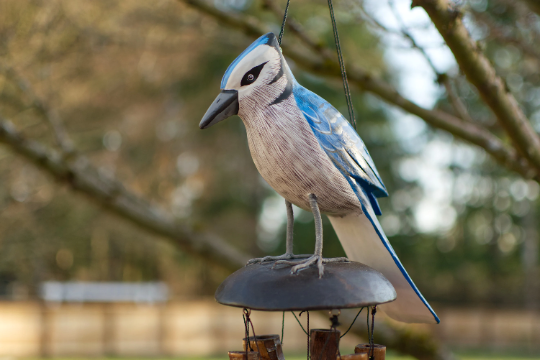 Blue Jay Wild Bird Bamboo Wind Chime