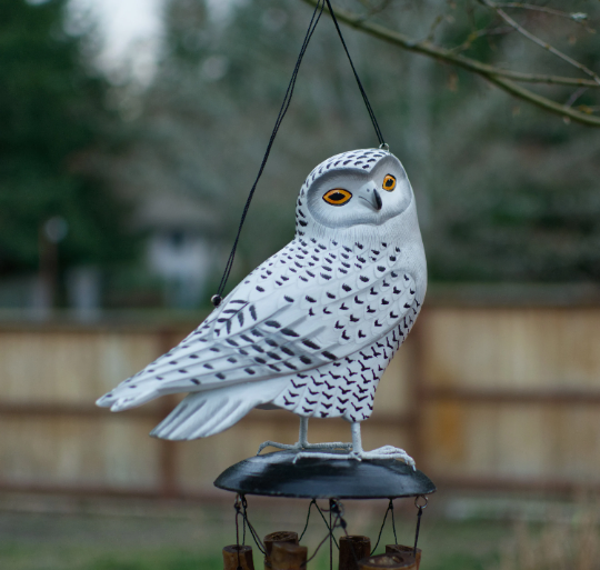 Snowy Owl Wild Bird Bamboo Wind Chime