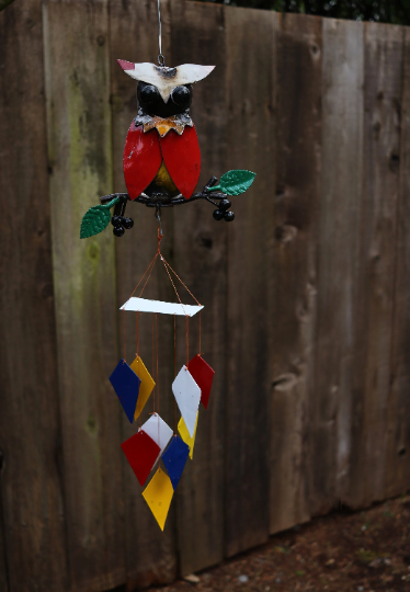 Owl Upcycled Oil Drum Wind Chime