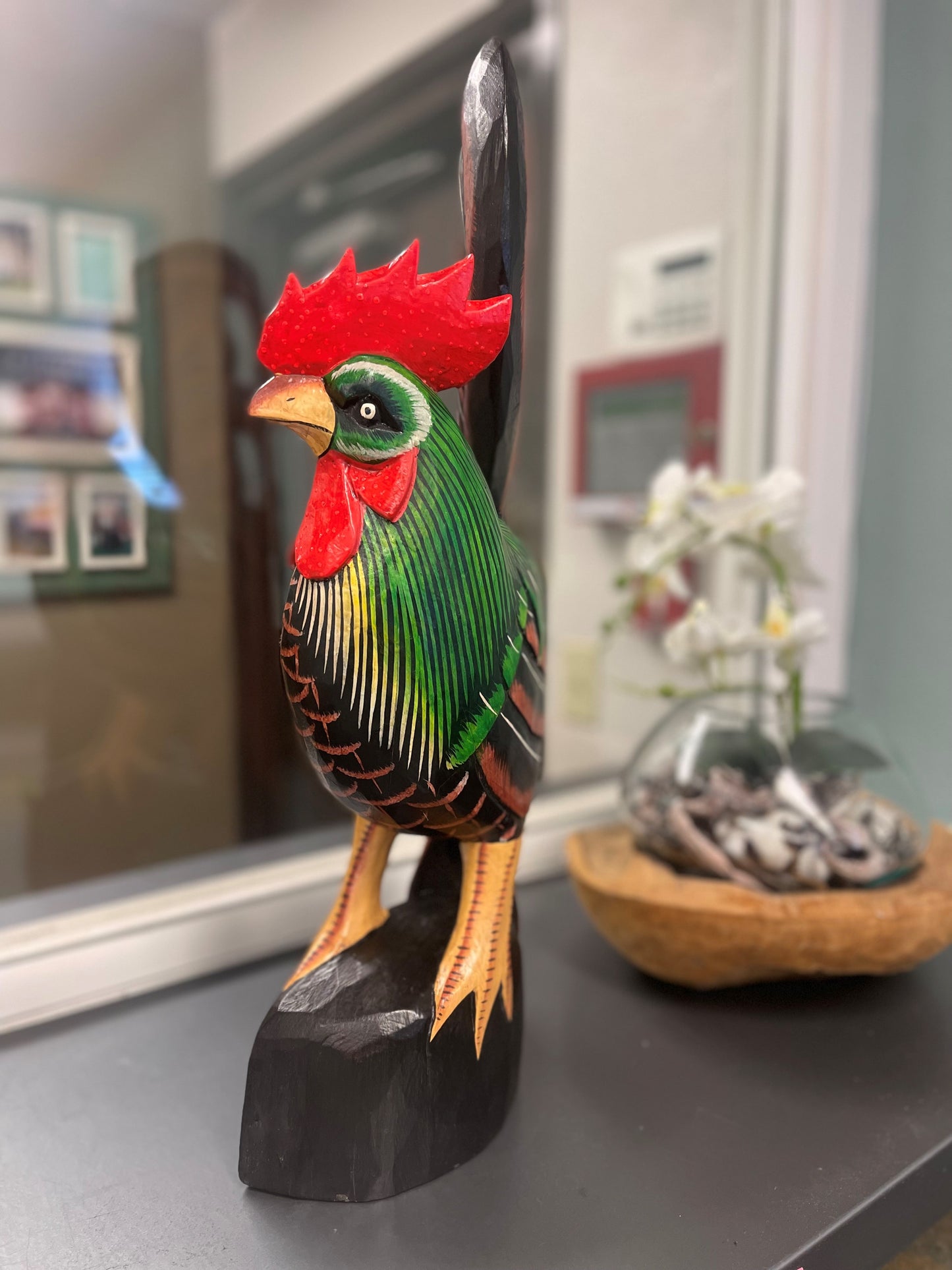 Standing Wood Chicken Carvings