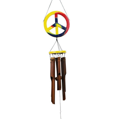 Peace Sign Bamboo Wind Chime