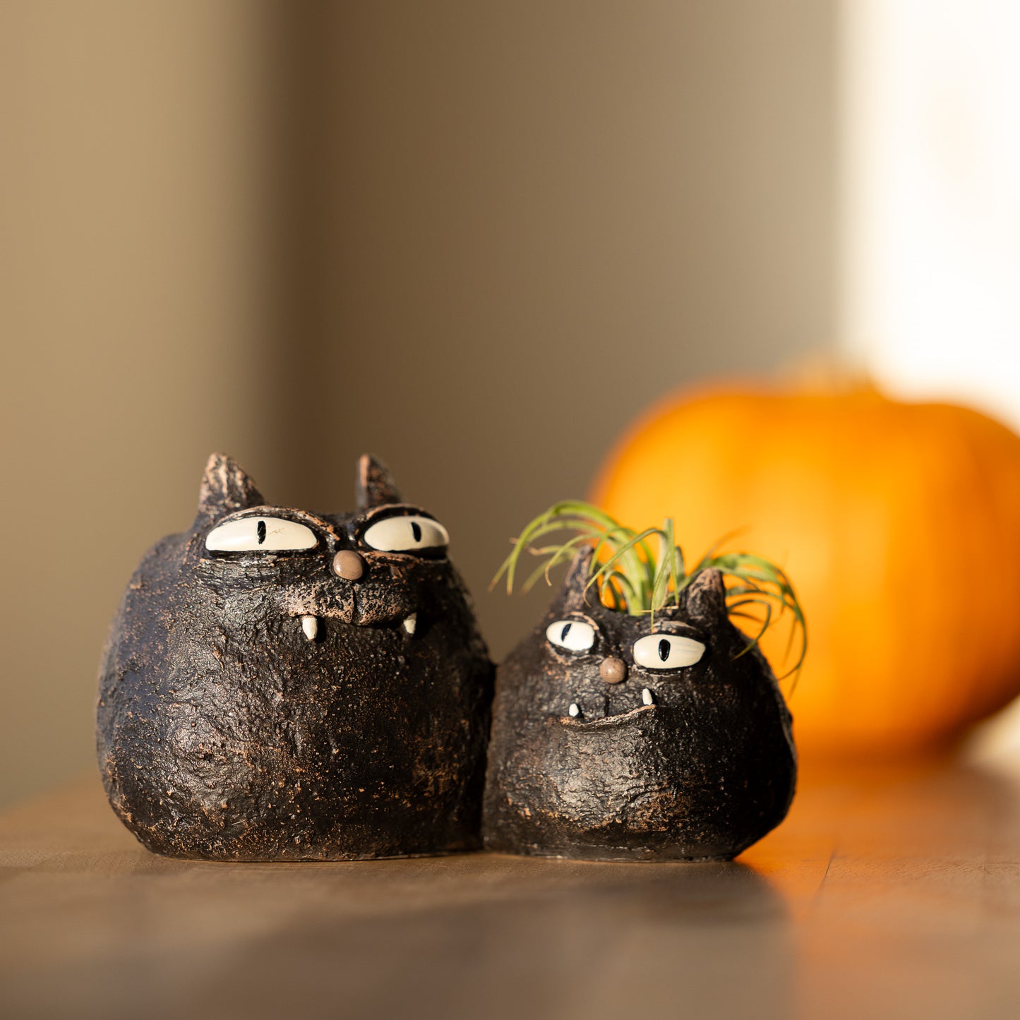 Spooky & Fang the Cats Blobhouse Planter