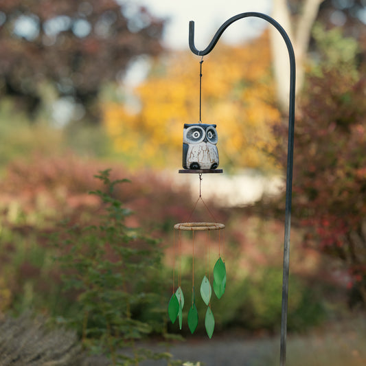 Oscar Owl Tumbled Glass Wind Chime