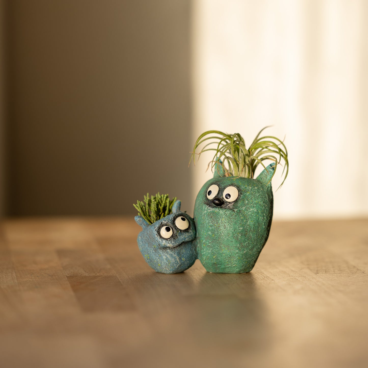 Wingman the Monsters Bloomies Double Planter, Blue & Teal