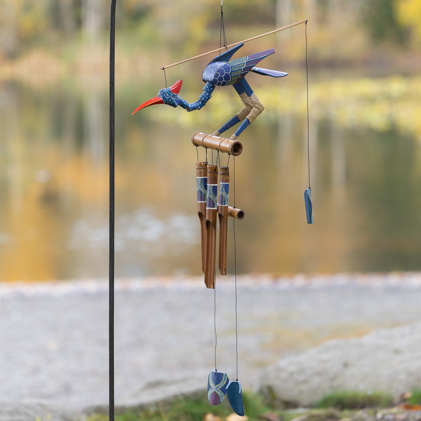 Passion Bird Bobbing Head Wind Chime - Purple & Blue