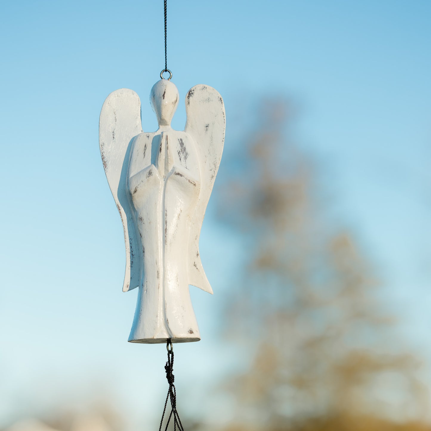 Wooden Angel Bamboo Wind Chimes