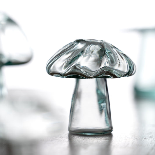 12cm Glass Mushroom Vase