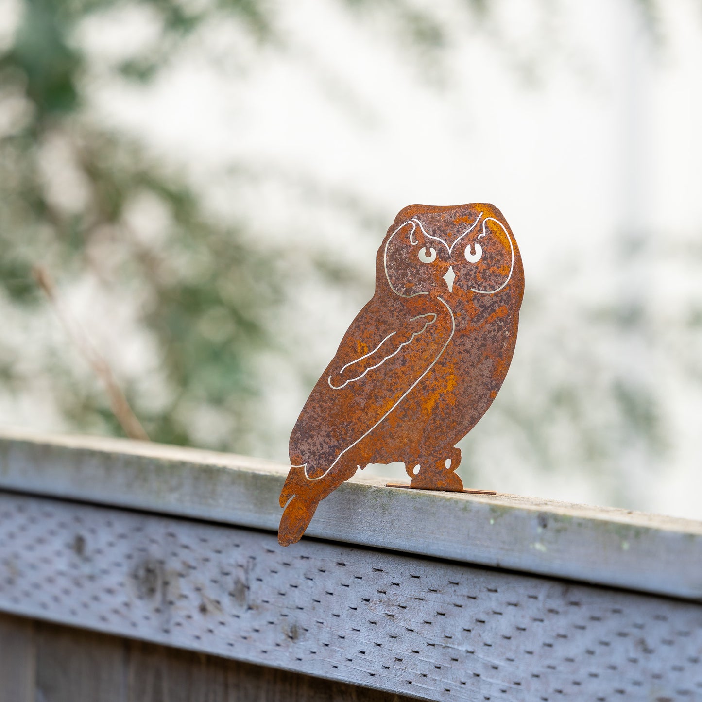 Rustic Steel Snow Owl