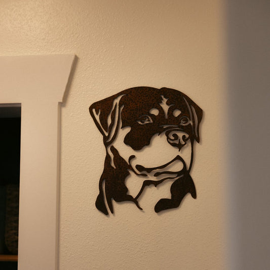 Rustic Steel Wall Hanging Rottweiler