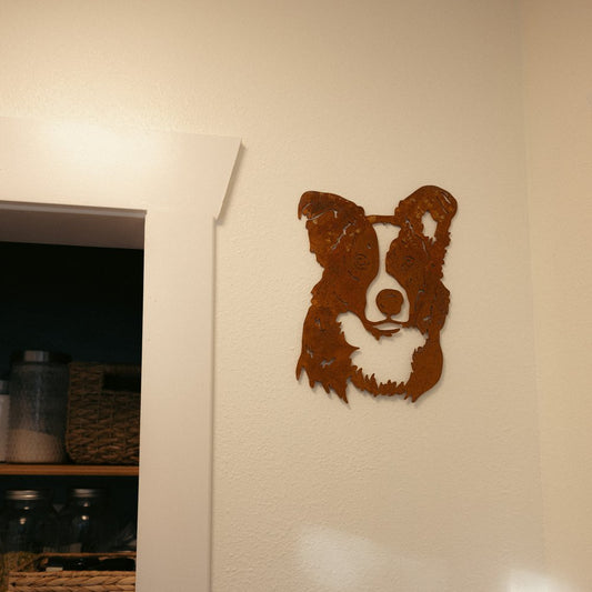 Rustic Steel Wall Hanging Border Collie