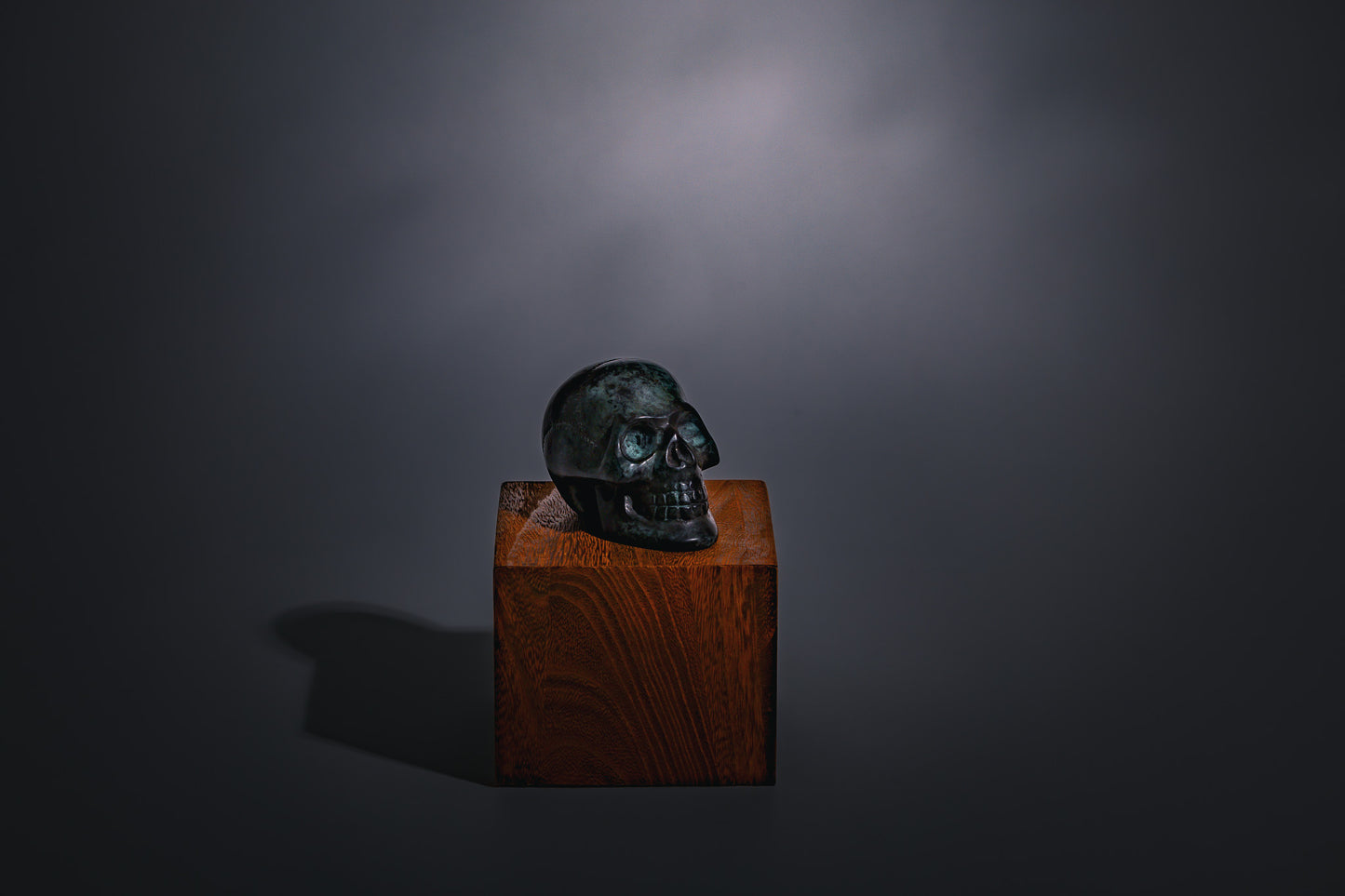 Bronze Skull Statuette - Dark Green