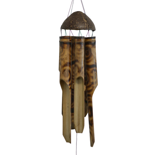 Simple Bamboo Wind Chime - Burnt Design