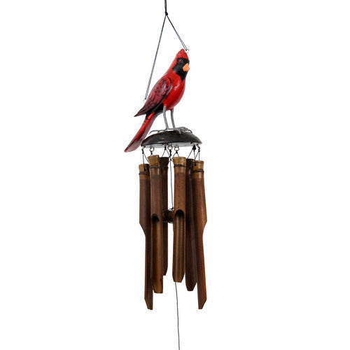 Cardinal Wild Bird Bamboo Wind Chime