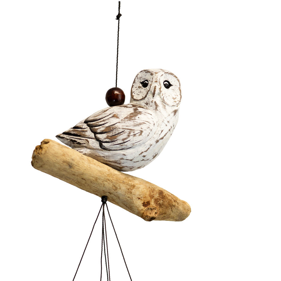 White Owl Bamboo Wind Chime