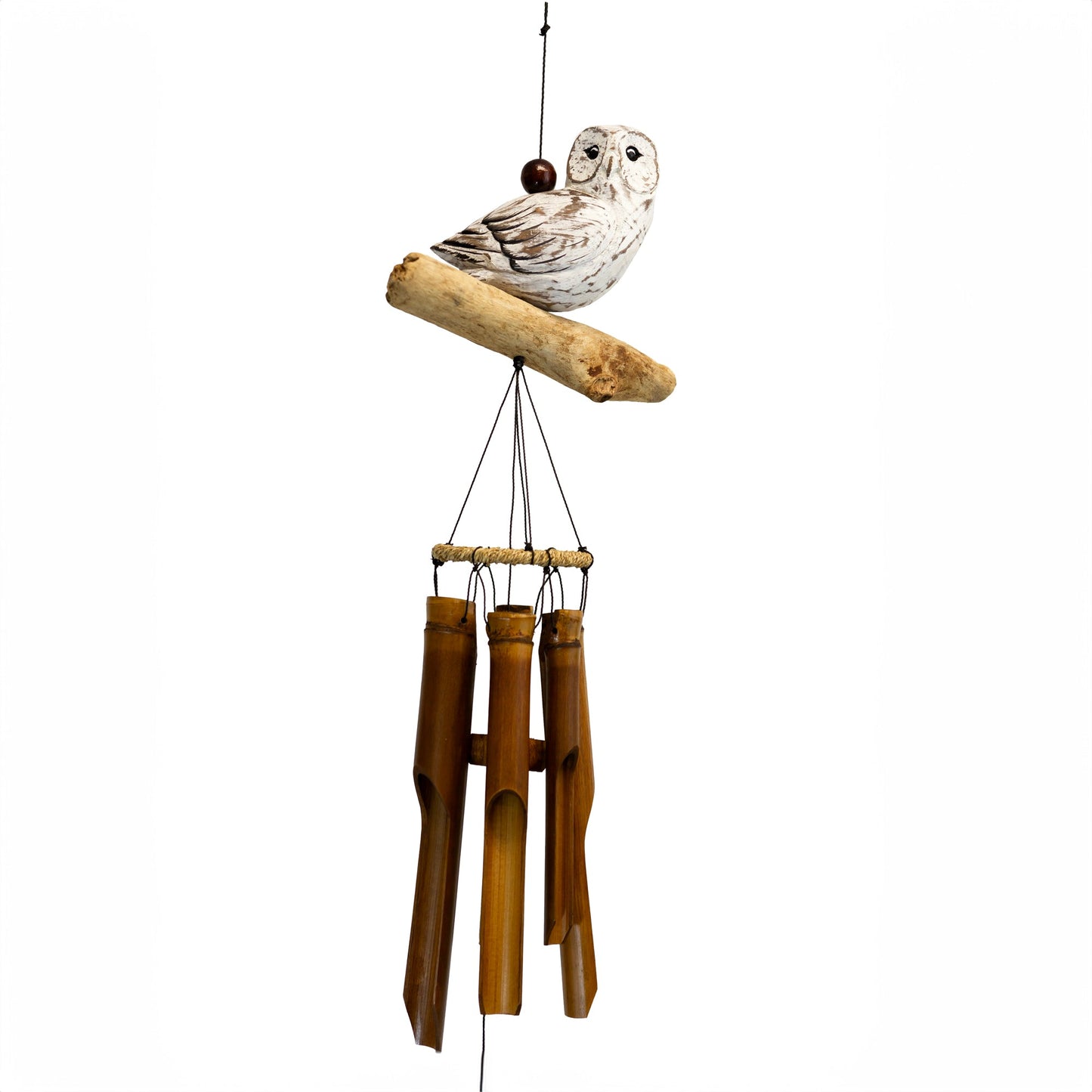 White Owl Bamboo Wind Chime