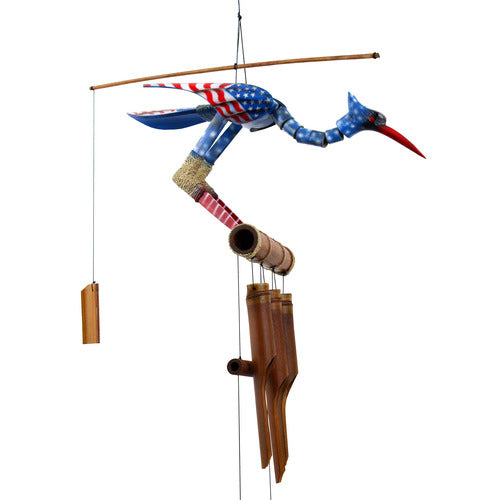 Patriotic Bobbing Head Bamboo Wind Chime