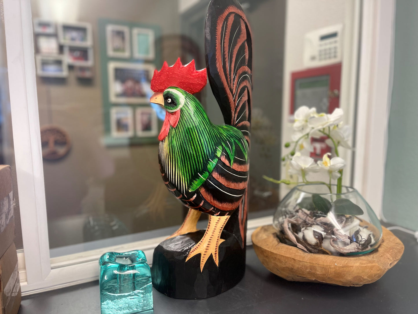 Standing Wood Chicken Carvings