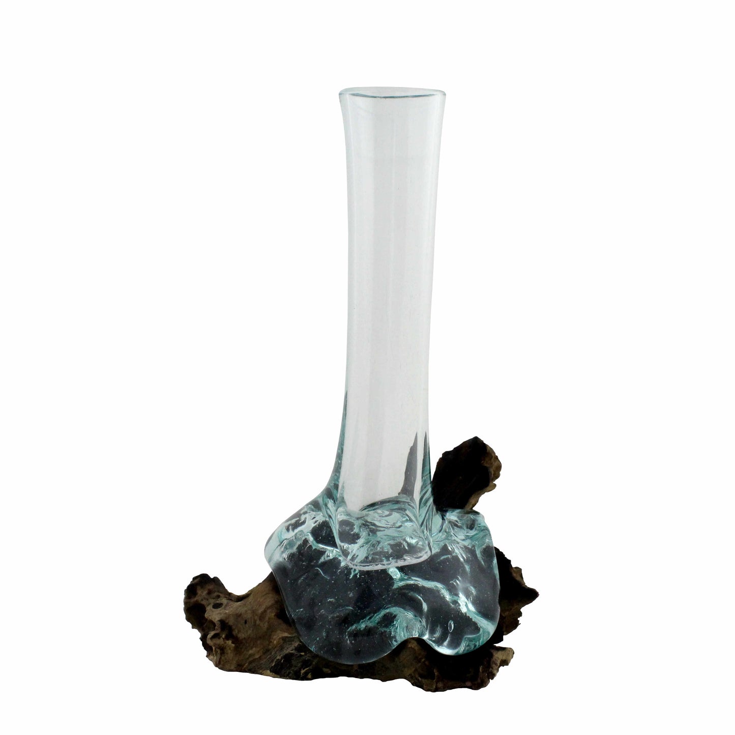 Molten Glass Vase on Gamal Root Base