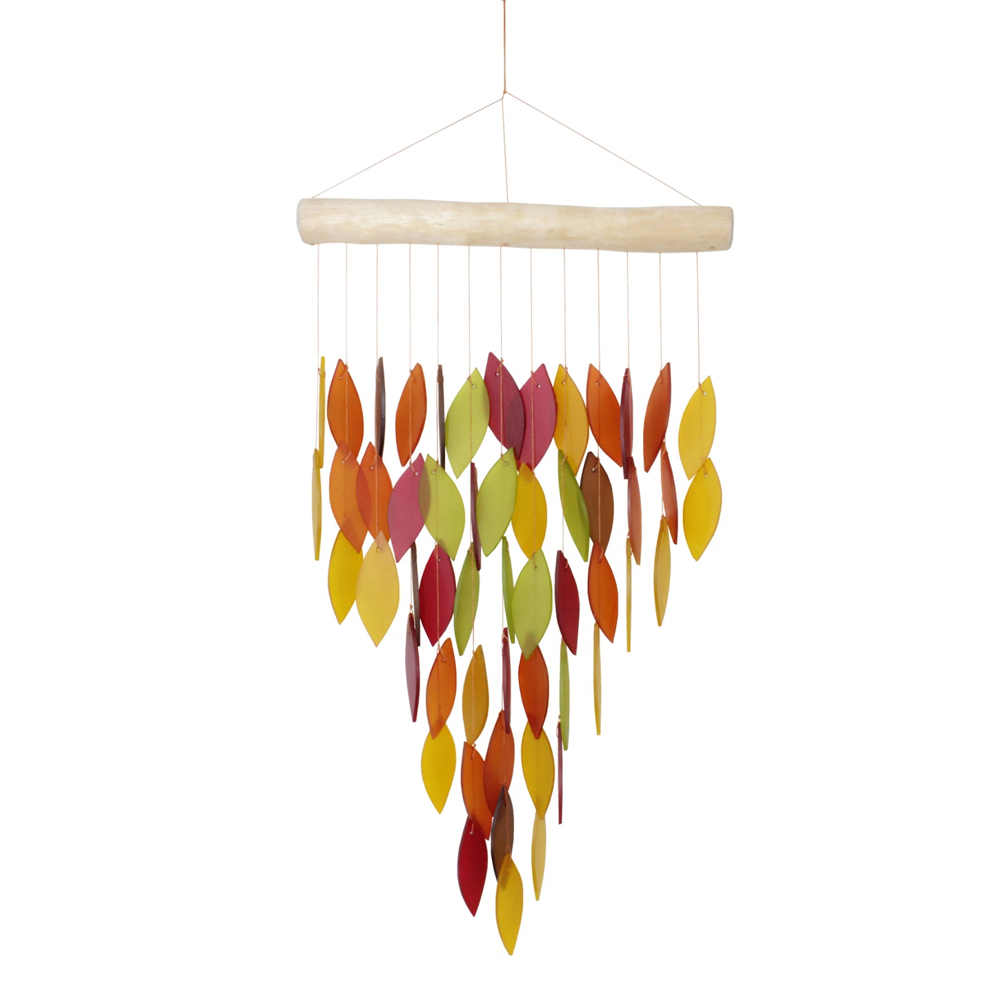 Large Cascade Tumbled Glass Wind Chime - Autum