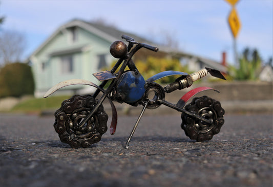 Recycled Steel Motorcycle Sculpture