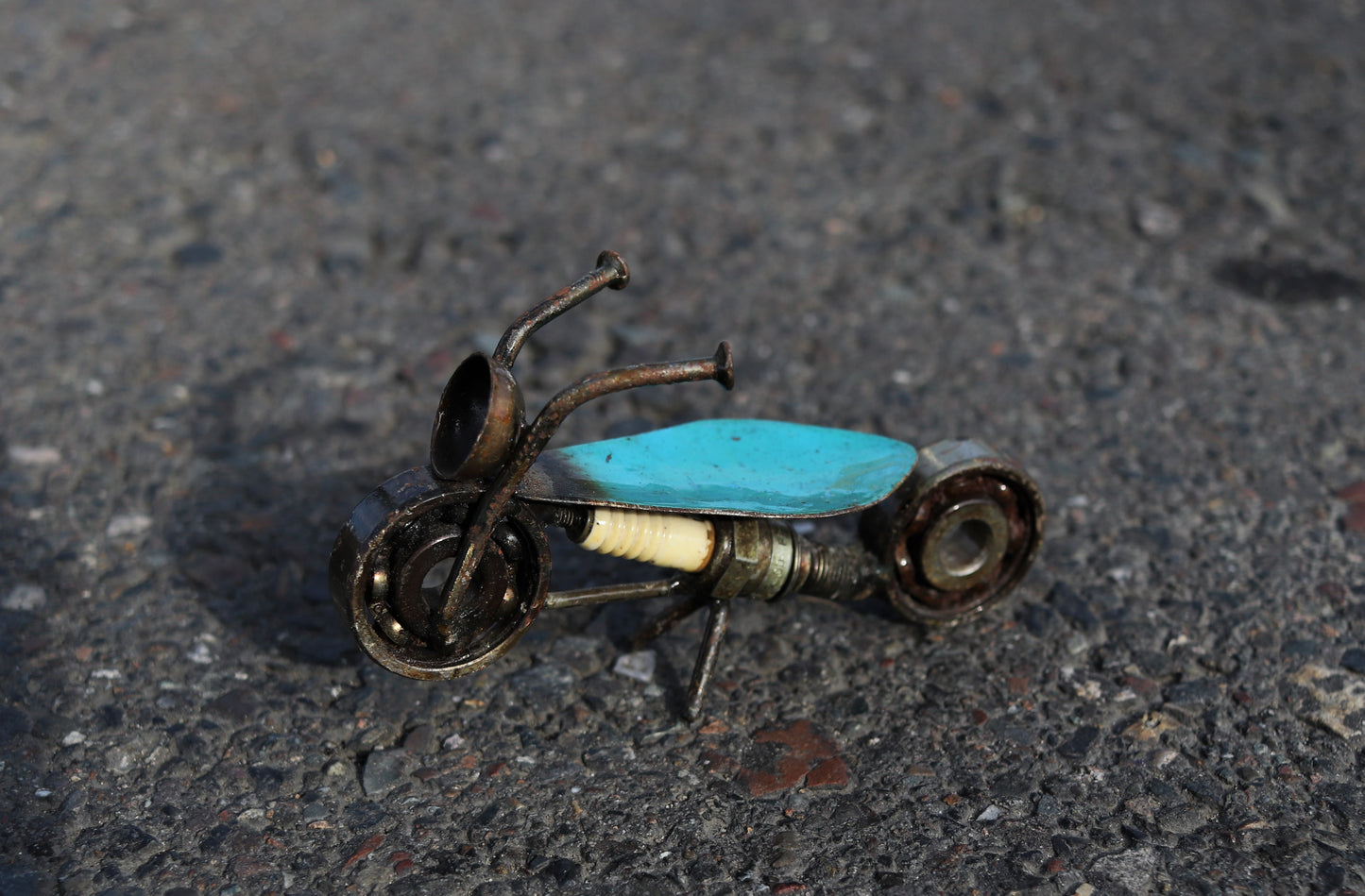 Recycled Metal Vespa Motorcycle Sculpture