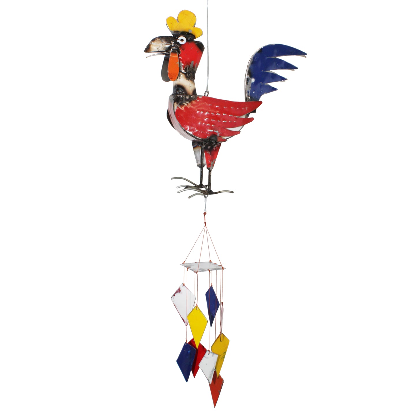 Squat Rooster Upcycled Oil Drum Wind Chime