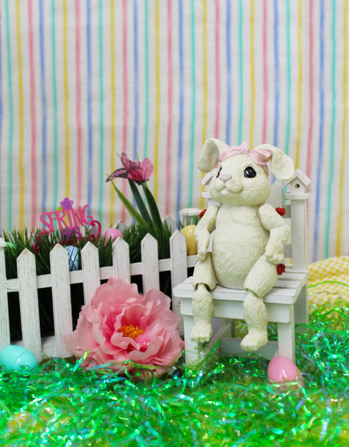 Easter Bunny Shelf Sitter - Movable arms and legs