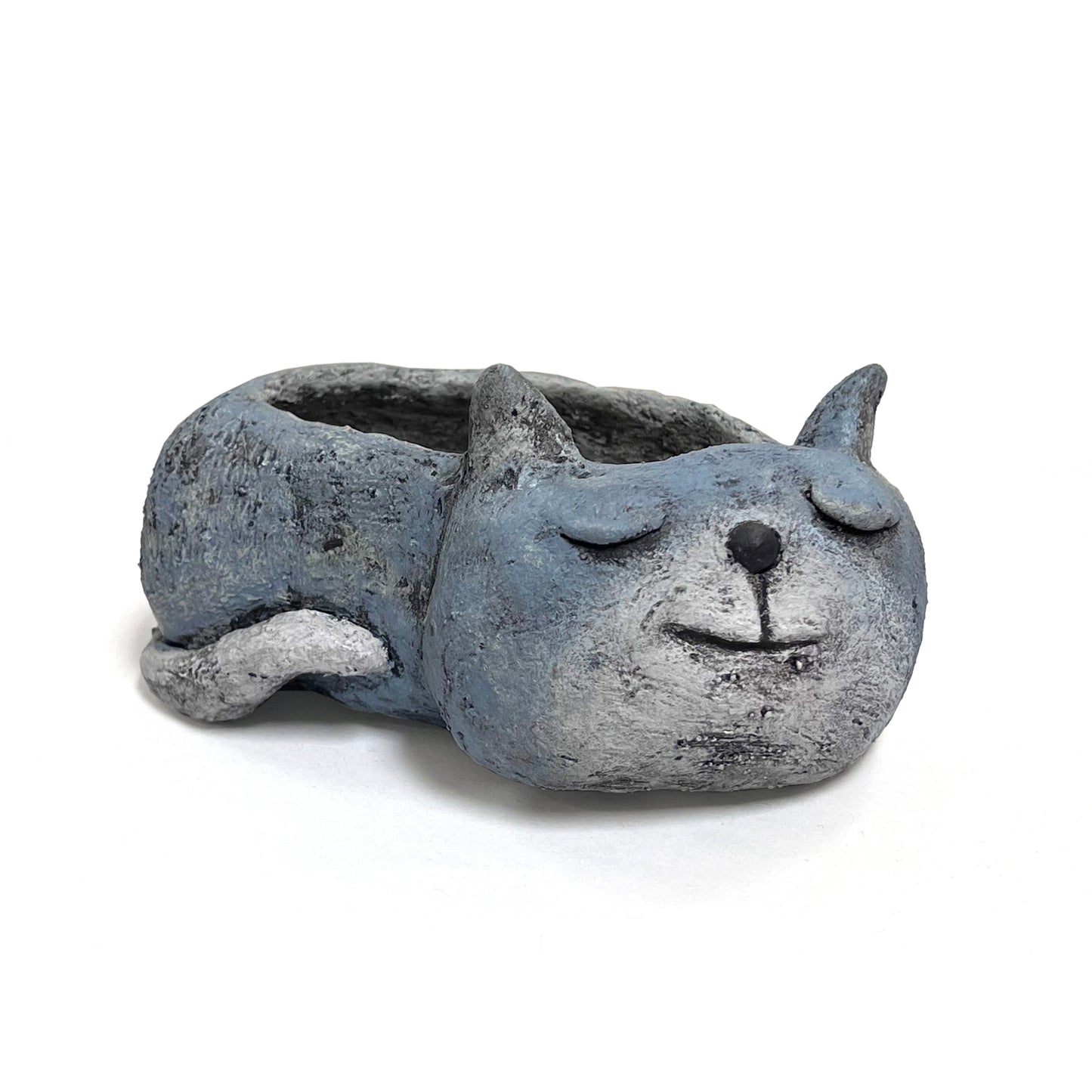 Blue Sleeping Cat Blobhouse Planter