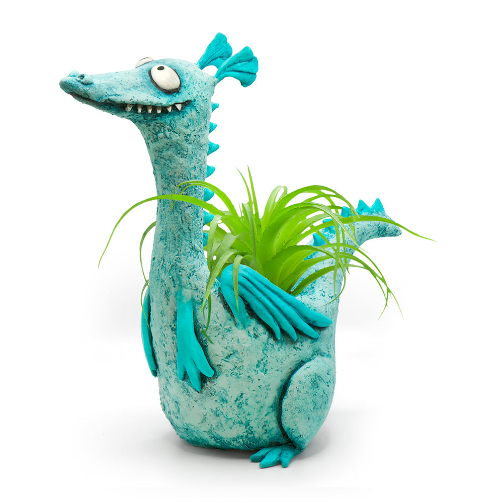 Drake the Teal Dragon Blobhouse Planter