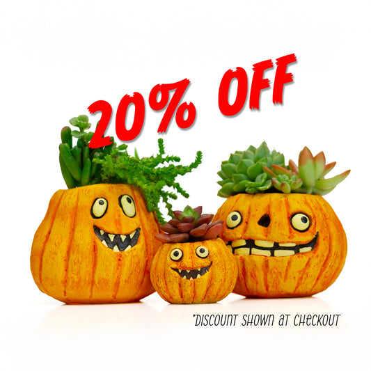 3pc Pumpkin Family Blobhouse Planter Set - Gourdon, Jack, Snickers