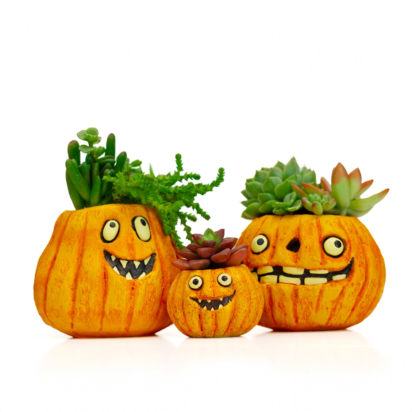 3pc Pumpkin Family Planter Set- Gourdon,Jack,Snickers