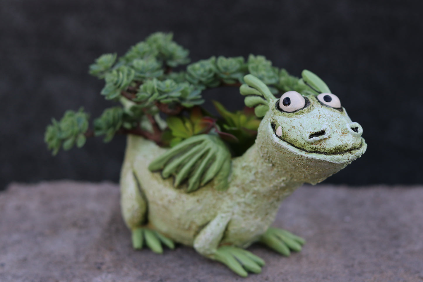 Happy Green Dragon Blobhouse Planter