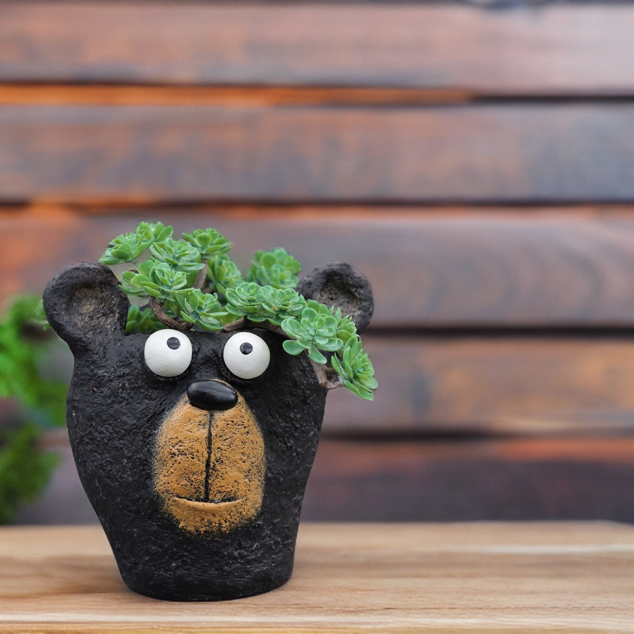 Bruno the Black Bear Head Blobhouse Planter