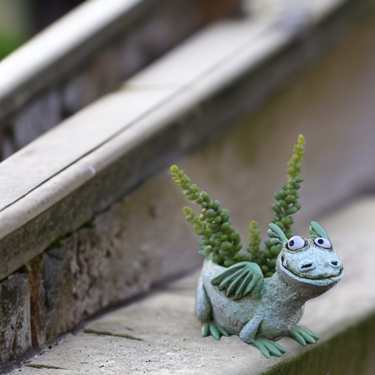 Happy Green Dragon Blobhouse Planter