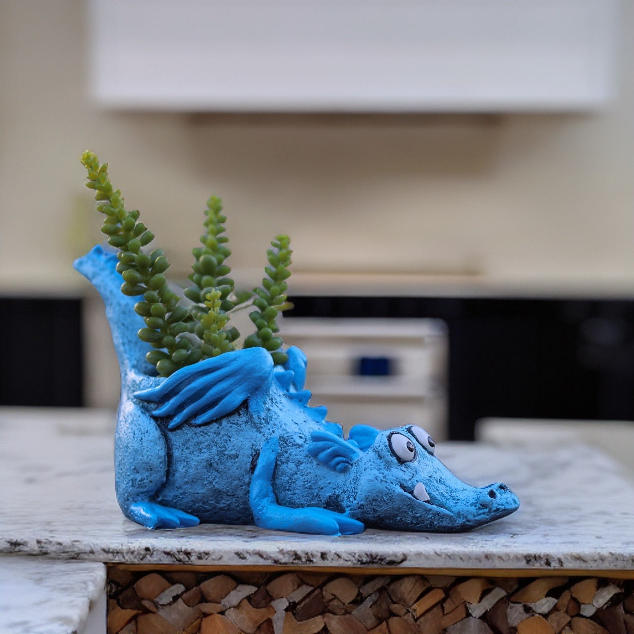 Lucky Blue Dragon Blobhouse Planter