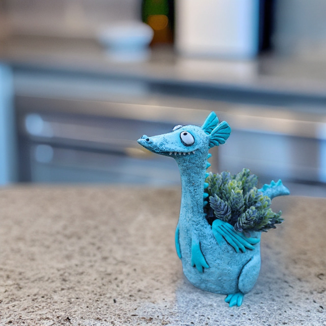 Drake the Teal Dragon Blobhouse Planter