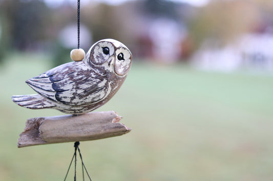 White Owl Bamboo Wind Chime