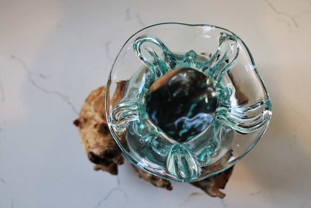 Lotus Glass Vessel on Gamal Root Base