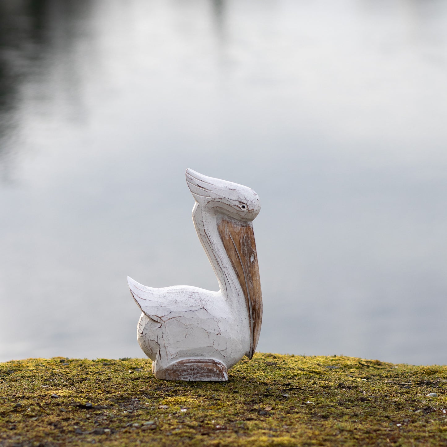 12" Sitting Pelican Carving