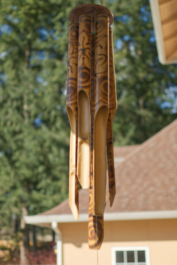 Giant Simple Burnt Flower Bamboo Wind Chime