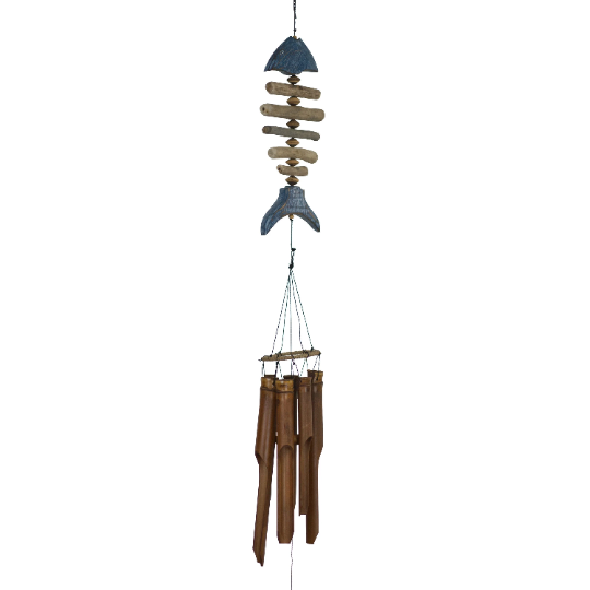 Blue Bone Fish Bamboo Wind Chime