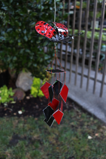 Ladybug Recycled Oil Drum Wind Chime