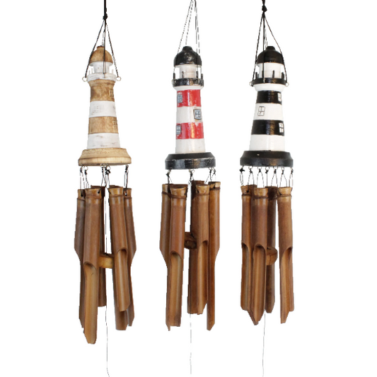 Lighthouse Bamboo Wind Chime 12"