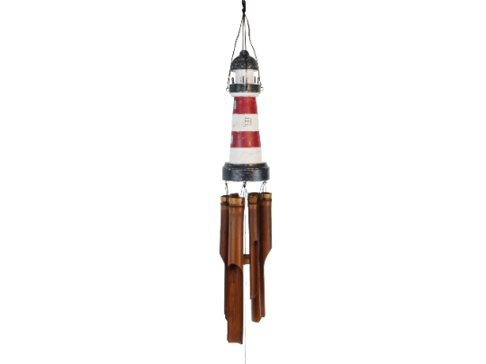 Lighthouse Bamboo Wind Chime 8"